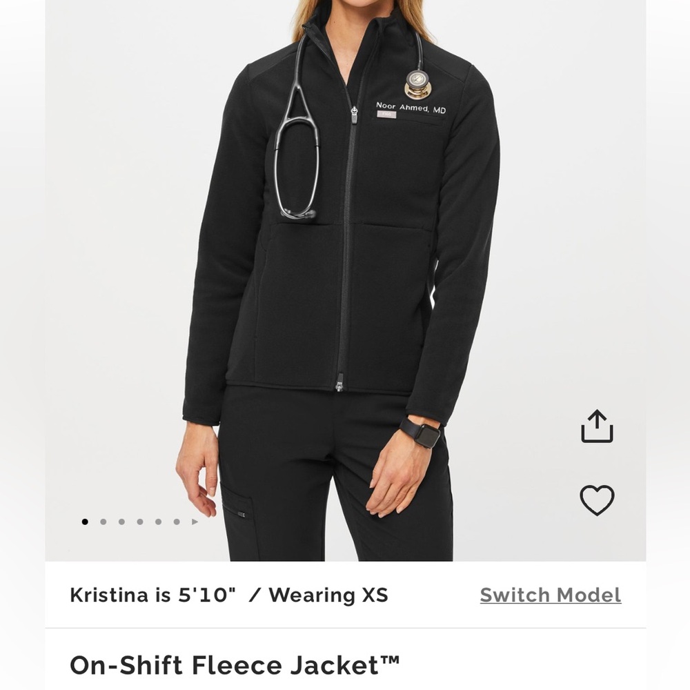Figs On-Shift Fleece Jacket™ in Black